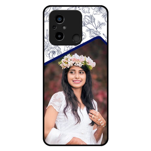 Poco C55 Personalized Glass Phone Case - Premium Floral Design