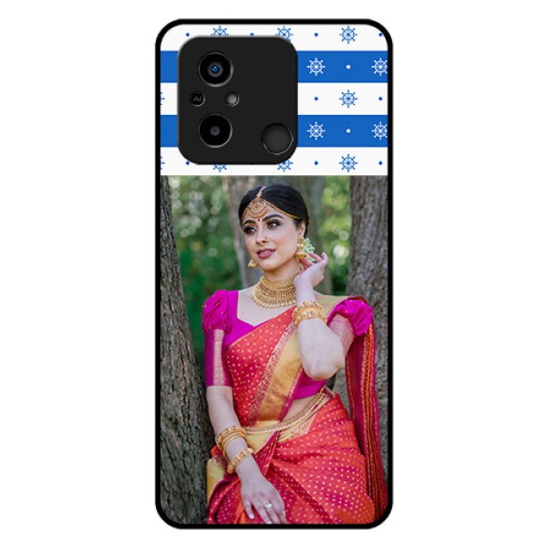 Poco C55 Photo Printing on Glass Case - Snow Pattern Design