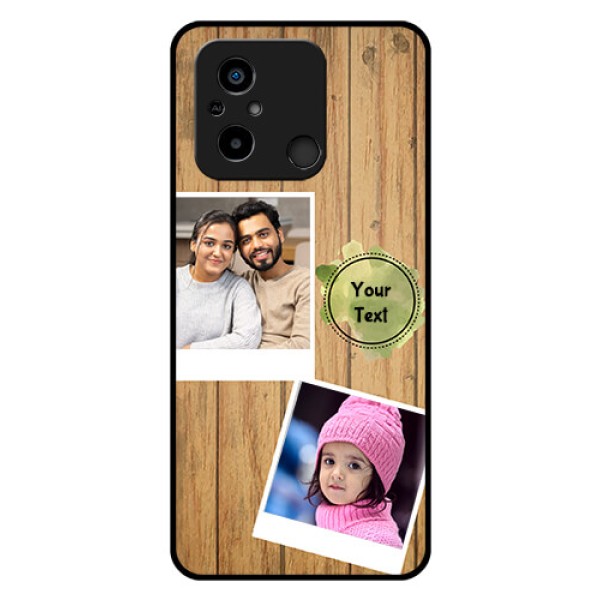Poco C55 Custom Glass Phone Case - Wooden Texture Design