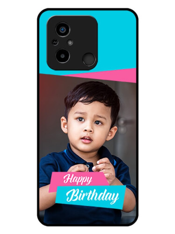 Custom Poco C55 Personalized Glass Phone Case - Image Holder with 2 Color Design