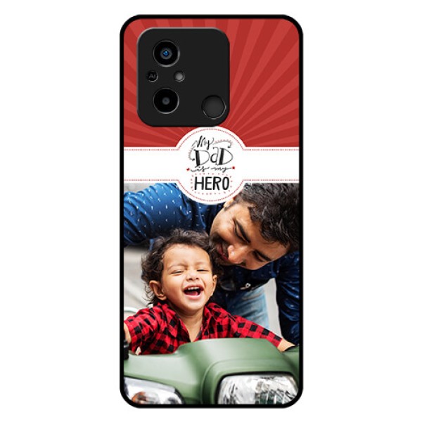 Poco C55 Photo Printing on Glass Case - My Dad Hero Design