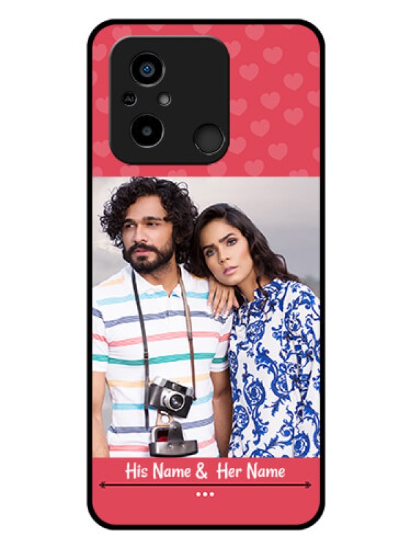 Custom Poco C55 Photo Printing on Glass Case - Simple Love Design