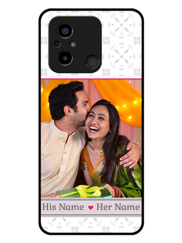 Custom Poco C55 Custom Glass Mobile Case - with Photo and Ethnic Design