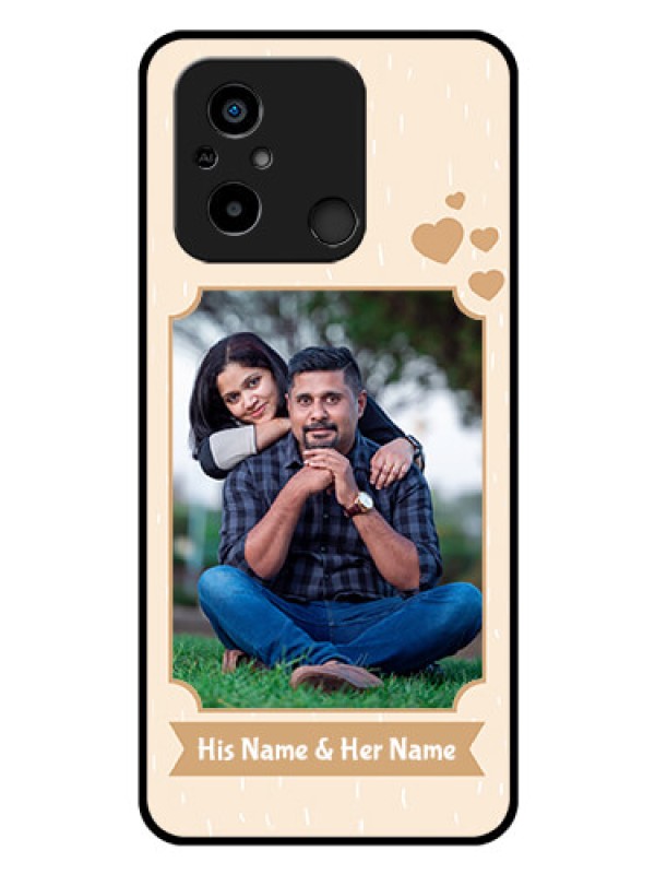 Custom Poco C55 Custom Glass Phone Case - with confetti love design