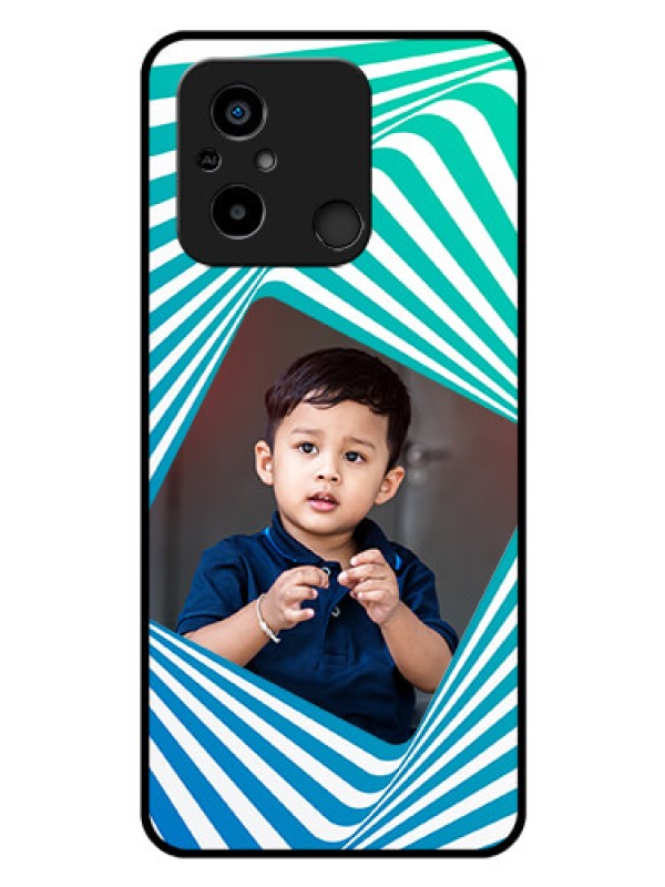 Custom Poco C55 Personalized Glass Phone Case - Abstract Spiral Design