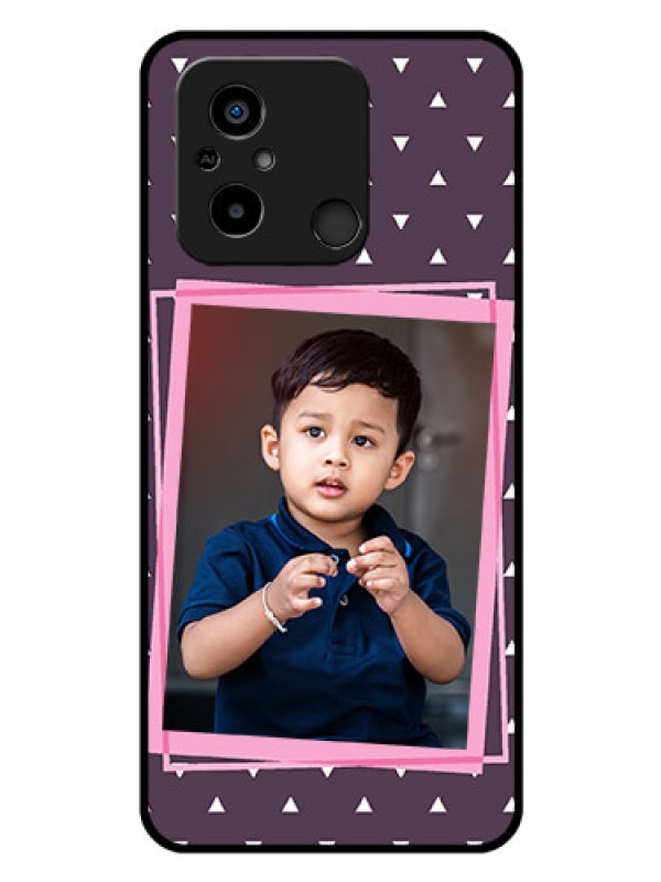 Custom Poco C55 Custom Glass Mobile Case - Triangle Pattern Dotted Design