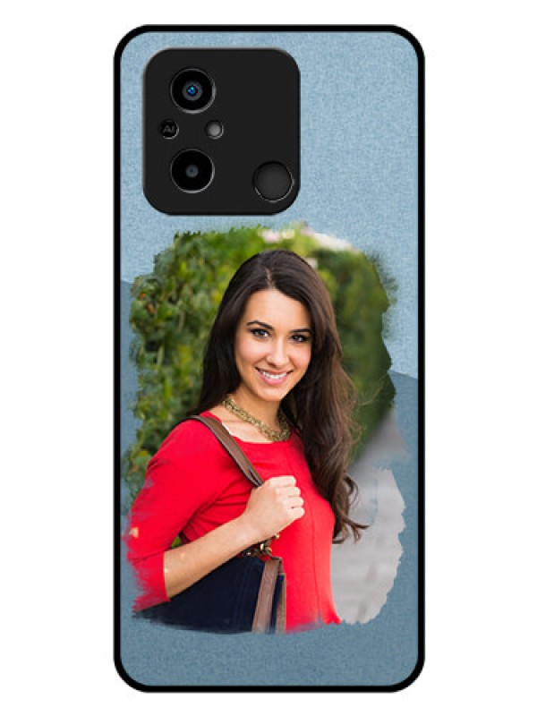 Custom Poco C55 Custom Glass Mobile Case - Grunge Line Art Design