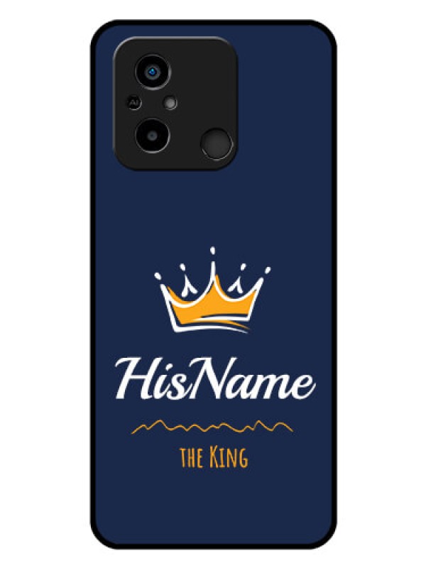 Custom Poco C55 Glass Phone Case King with Name