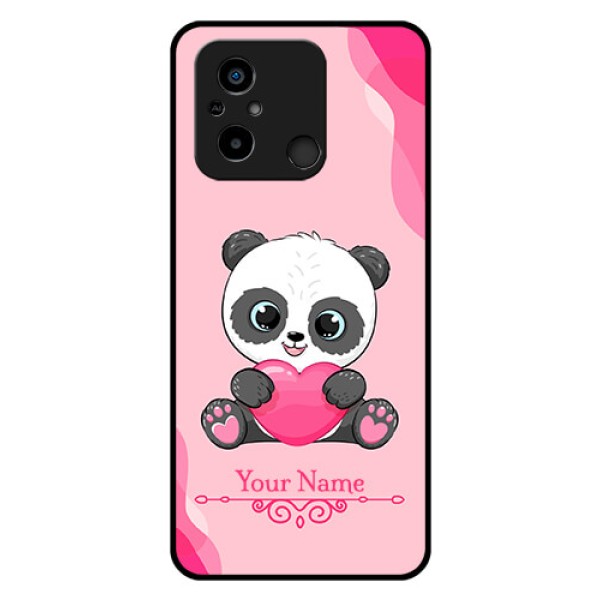 Poco C55 Custom Glass Mobile Case - Cute Panda Design