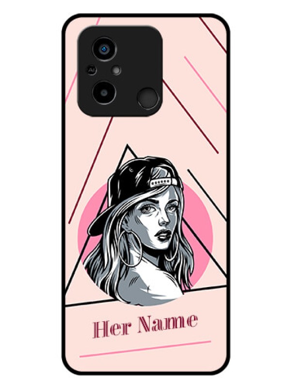 Custom Poco C55 Personalized Glass Phone Case - Rockstar Girl Design