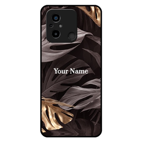 Poco C55 Personalised Glass Phone Case - Wild Leaves digital paint Design Poco C55 Personalised Glass Phone Case - Wild Leaves digital paint Design