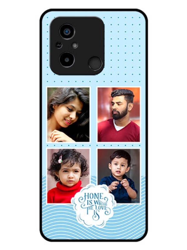 Custom Poco C55 Custom Glass Phone Case - Cute love quote with 4 pic upload Design