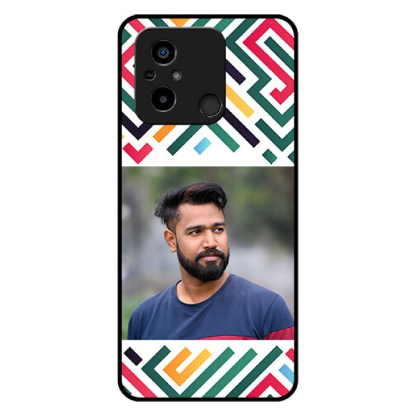 Poco C55 Personalized Glass Phone Case - Colorful Maze Pattern Design Poco C55 Personalized Glass Phone Case - Colorful Maze Pattern Design