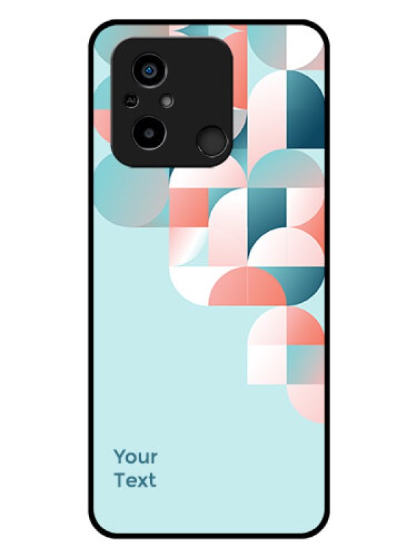 Custom Poco C55 Custom Glass Phone Case - Stylish Semi-circle Pattern Design