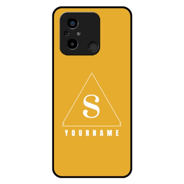 Poco C55 Personalized Glass Phone Case - simple triangle Design