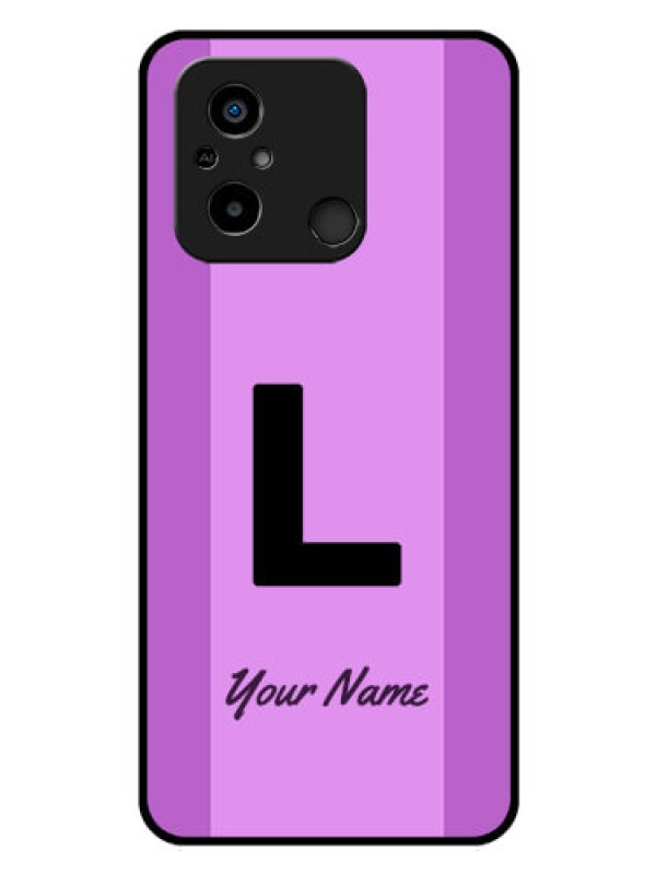 Custom Poco C55 Custom Glass Phone Case - Tricolor custom text Design