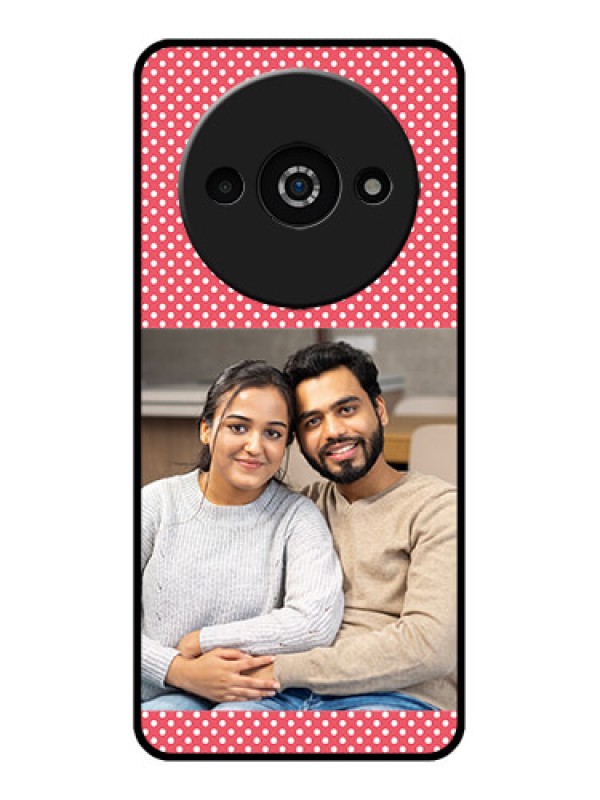 Custom Poco C61 Custom Glass Phone Case - White Dotted Design