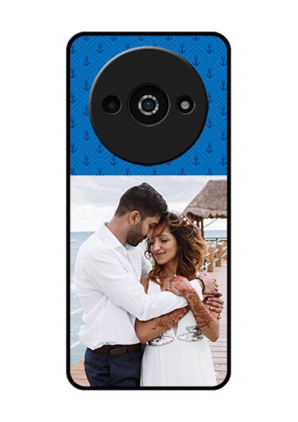 Poco C61 Custom Glass Phone Case - Blue Anchors Design