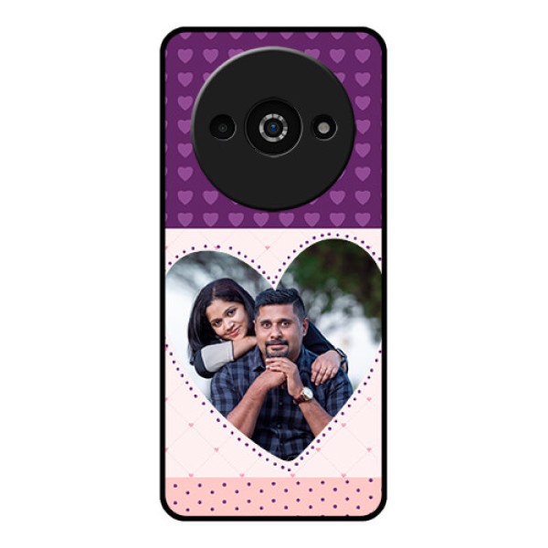 Poco C61 Custom Glass Phone Case - Violet Love Dots Design