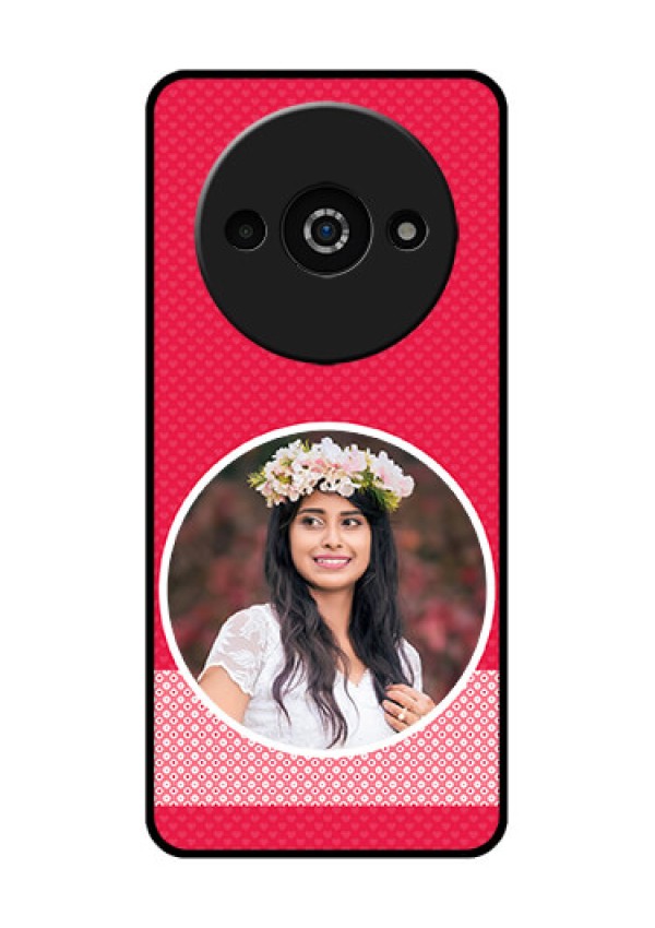 Poco C61 Custom Glass Phone Case - Pink Color Pattern Design
