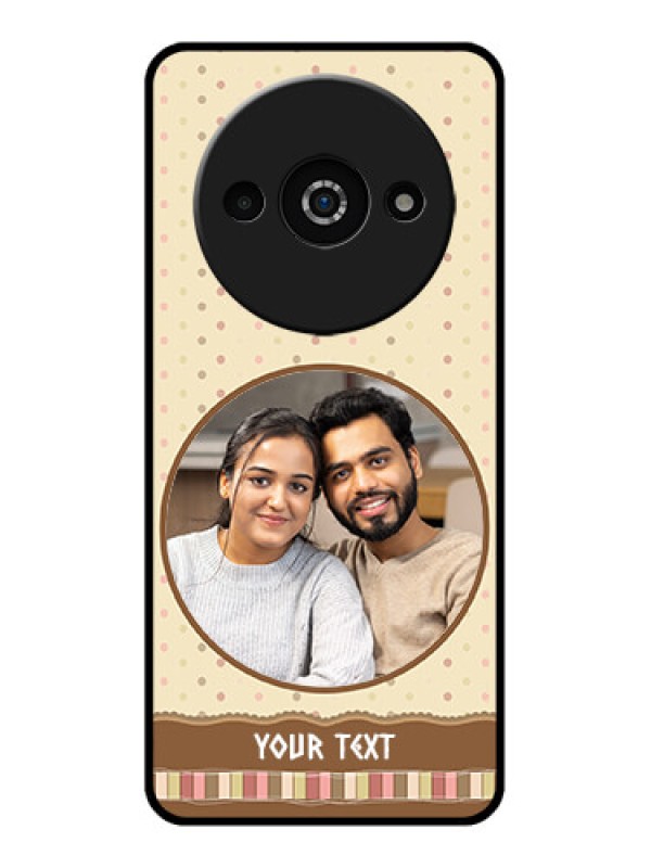 Custom Poco C61 Custom Glass Phone Case - Brown Dotted Mobile Case Design