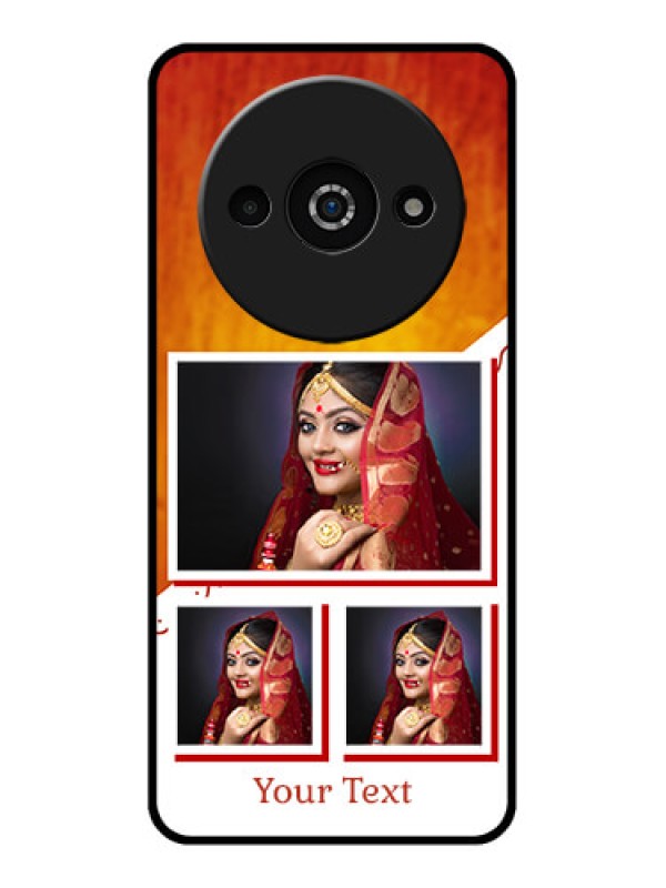 Custom Poco C61 Custom Glass Phone Case - Wedding Memories Design