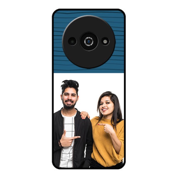 Poco C61 Custom Glass Phone Case - Blue Pattern Cover Design