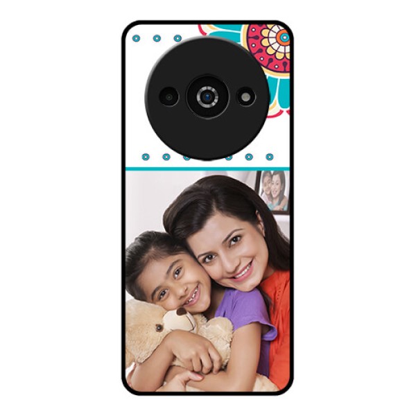 Poco C61 Custom Glass Phone Case - Flower Design