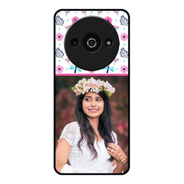Poco C61 Custom Glass Phone Case - Colorful Flower Design