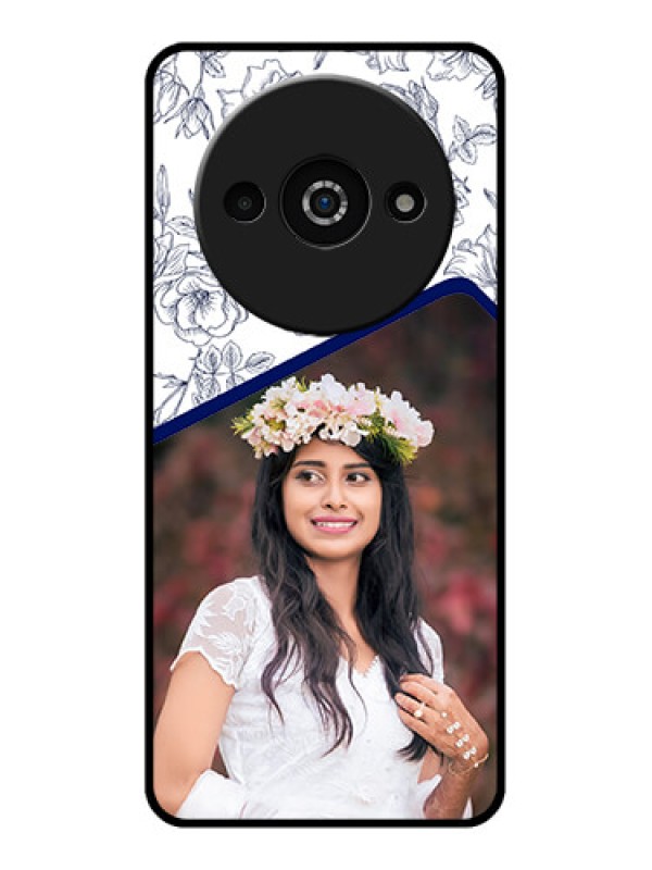 Custom Poco C61 Custom Glass Phone Case - Classy Floral Design