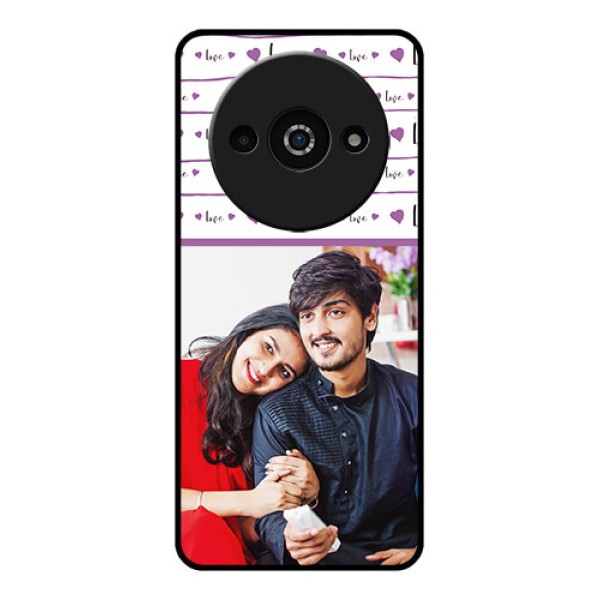Poco C61 Custom Glass Phone Case - Couples Heart Design