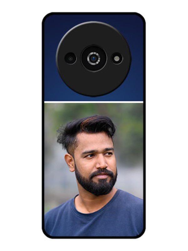 Custom Poco C61 Custom Glass Phone Case - Simple Royal Blue Design