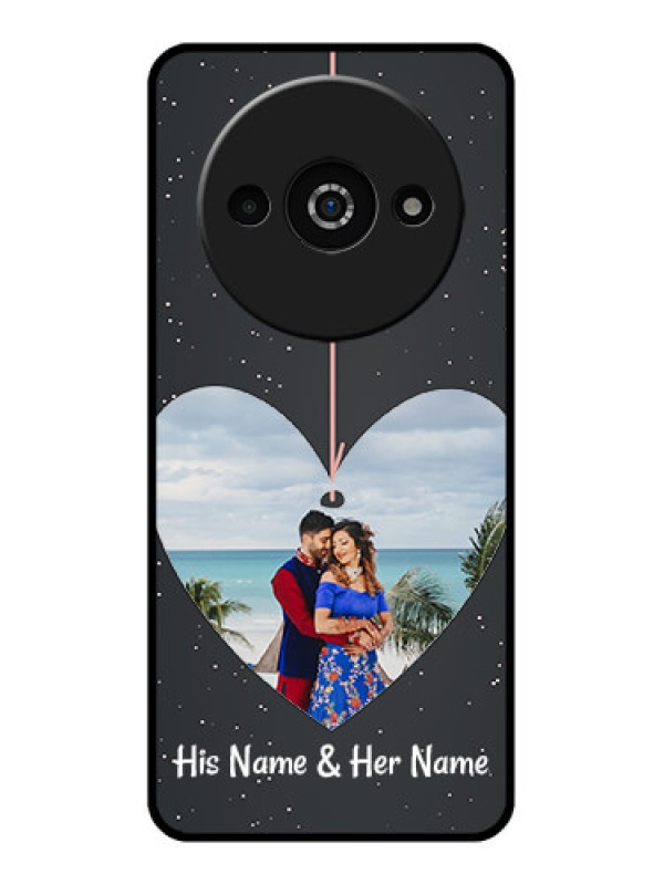 Custom Poco C61 Custom Glass Phone Case - Hanging Heart Design