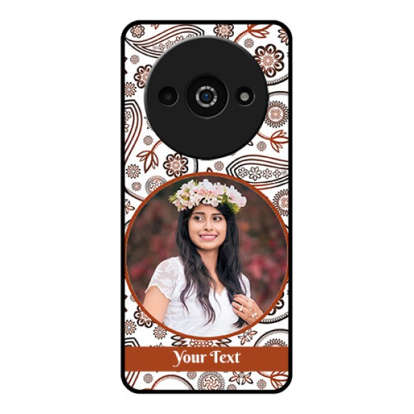 Poco C61 Custom Glass Phone Case - Abstract Flower Design