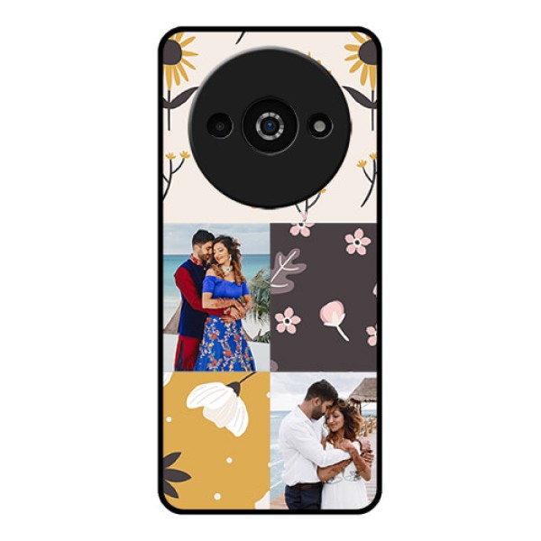Poco C61 Custom Glass Phone Case - 3 Images With Floral Design Poco C61 Custom Glass Phone Case - 3 Images With Floral Design