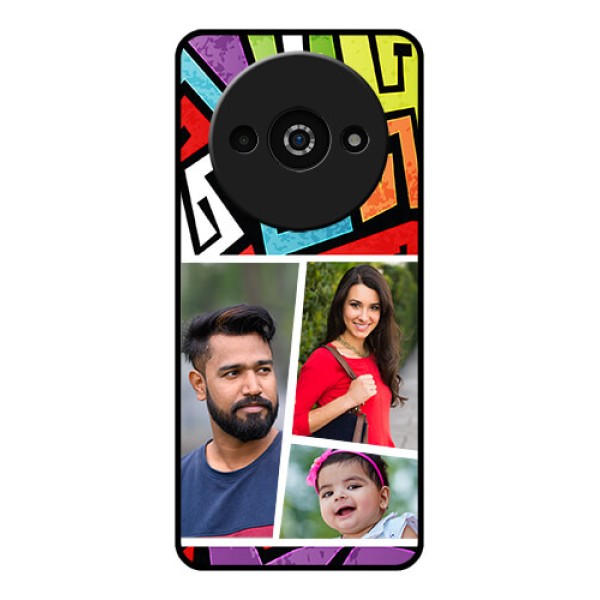 Poco C61 Custom Glass Phone Case - Graffiti Pattern Design