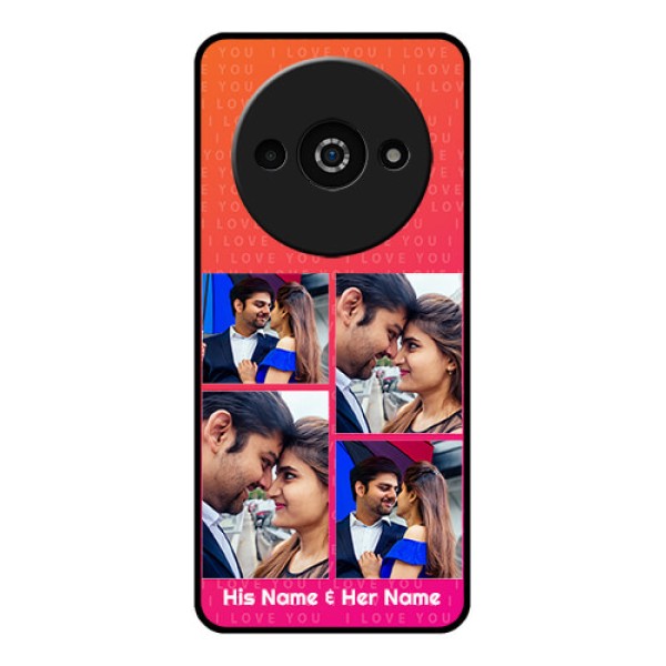 Poco C61 Custom Glass Phone Case - I Love You Pink Design