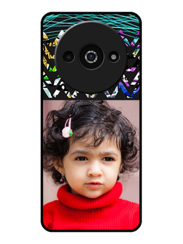 Custom Poco C61 Custom Glass Phone Case - Neon Abstract Design