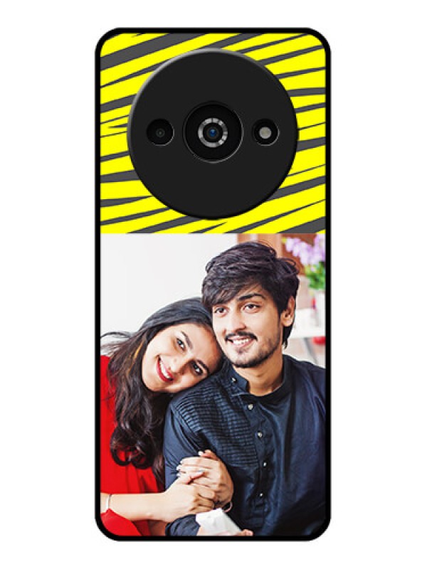 Custom Poco C61 Custom Glass Phone Case - Yellow Abstract Design