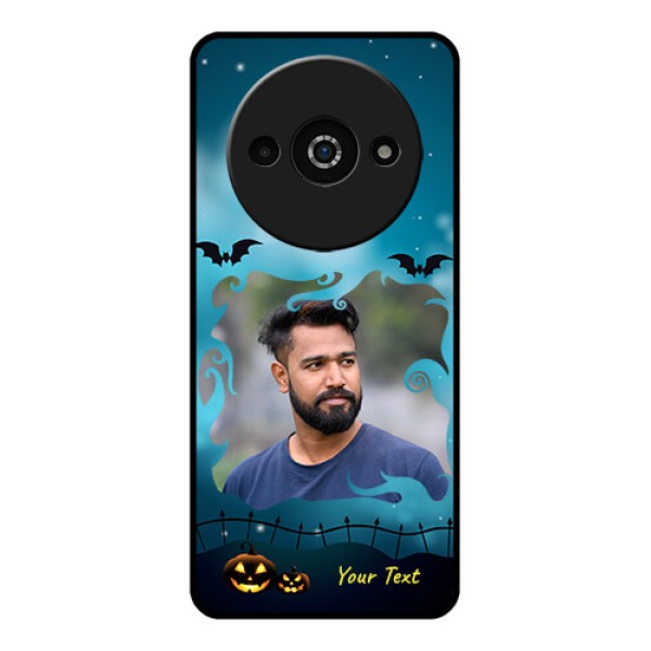 Poco C61 Custom Glass Phone Case - Halloween Frame Design