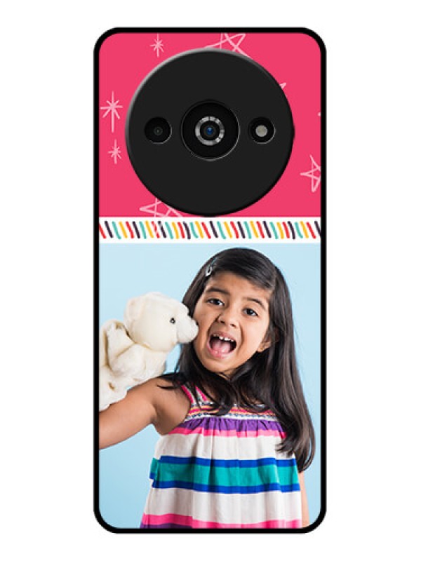 Custom Poco C61 Custom Glass Phone Case - Line Art Design