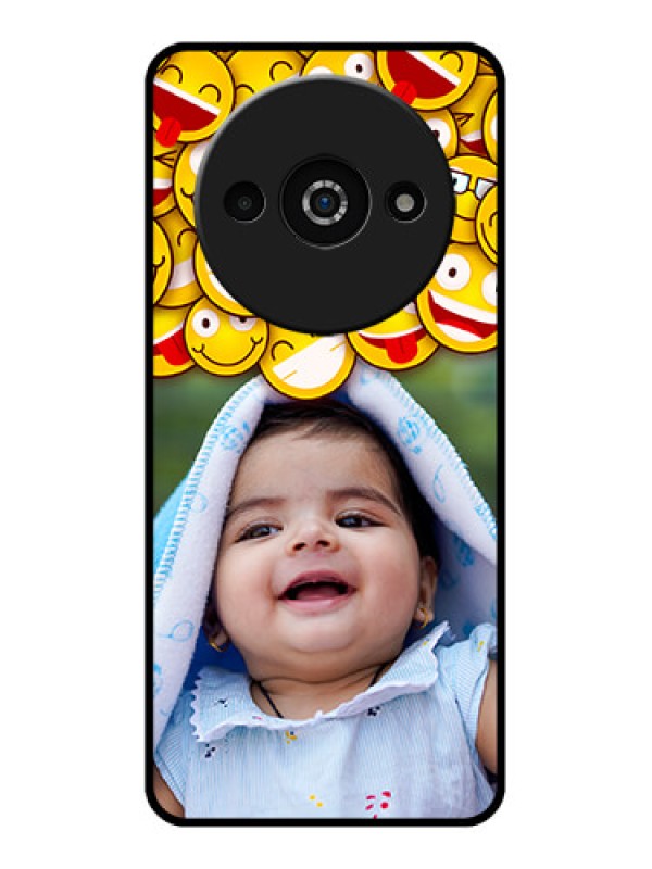 Custom Poco C61 Custom Glass Phone Case - With Smiley Emoji Design