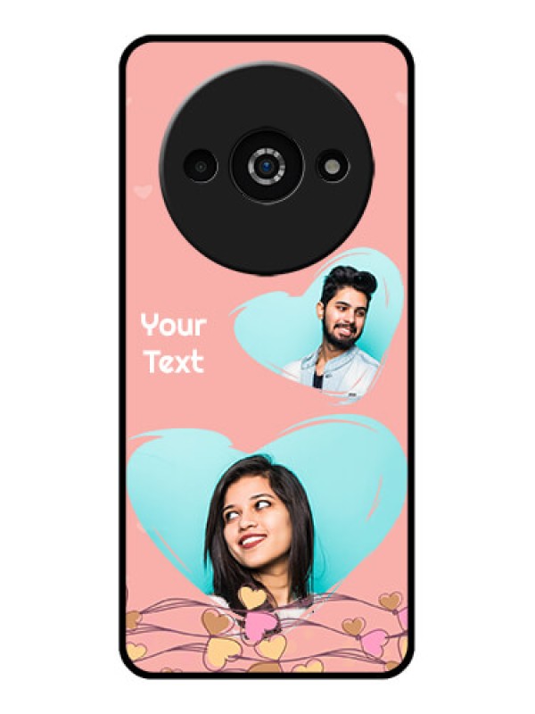 Custom Poco C61 Custom Glass Phone Case - Love Doodle Design