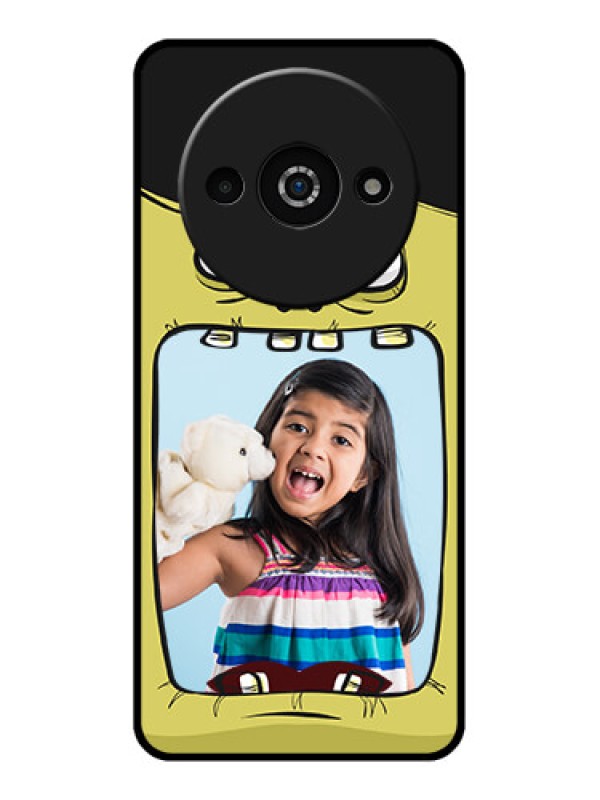 Custom Poco C61 Custom Glass Phone Case - Cartoon Monster Back Case Design