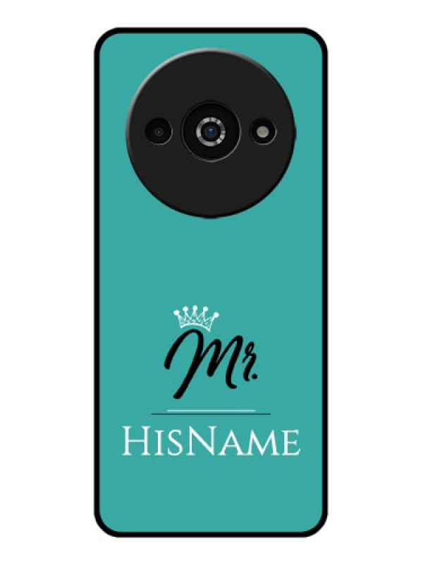 Custom Poco C61 Custom Glass Phone Case - Mr With Name Design