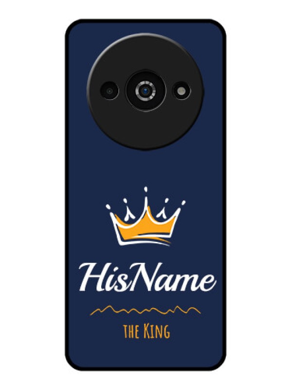 Custom Poco C61 Custom Glass Phone Case - King With Name Design