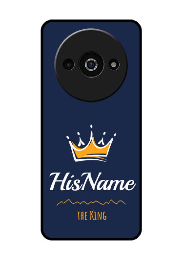 Poco C61 Custom Glass Phone Case - King With Name Design