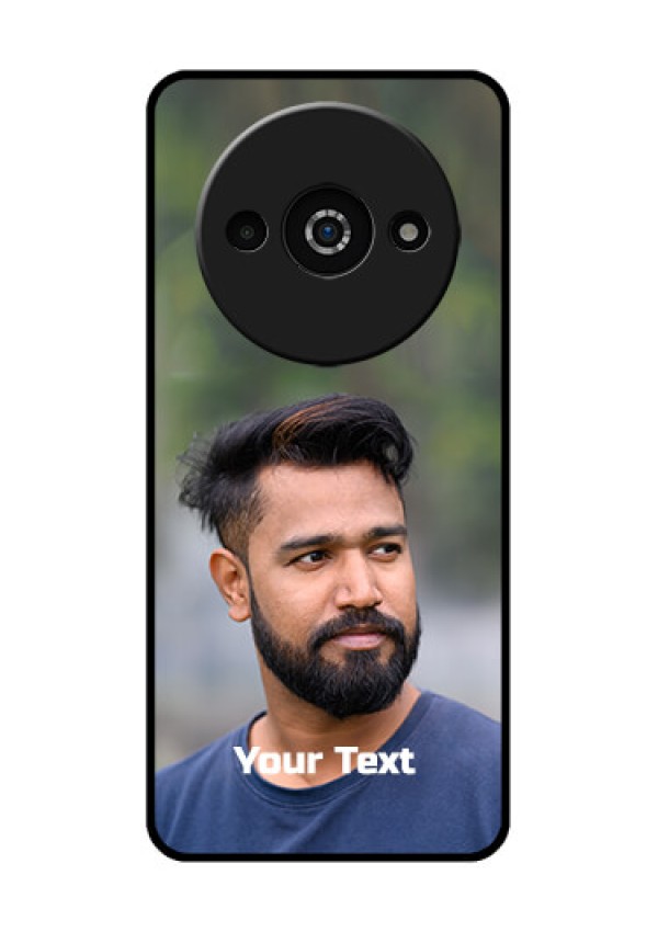 Poco C61 Custom Glass Phone Case - Photo With Text Design