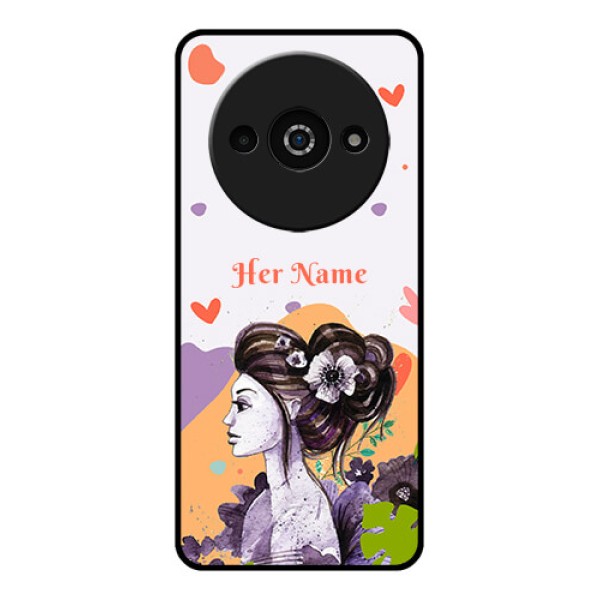 Poco C61 Custom Glass Phone Case - Woman And Nature Design