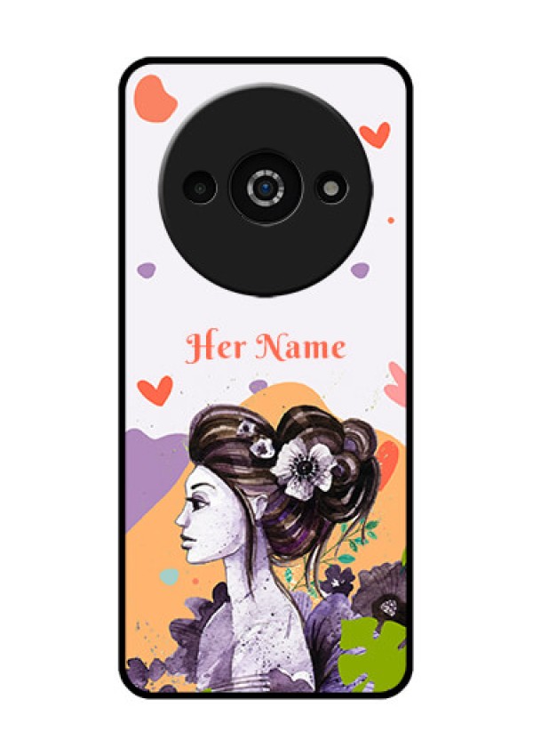Poco C61 Custom Glass Phone Case - Woman And Nature Design